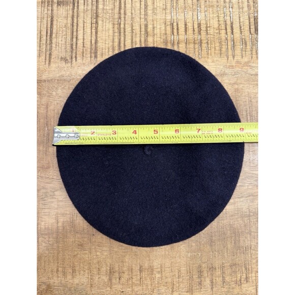 Vintage Basque Beret Black 100% Wool Made In France - Picture 8 of 8